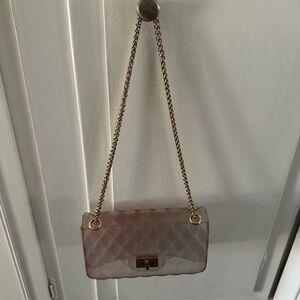 Cross Clear "Quilted" look Shoulder Bag with Long Chain -